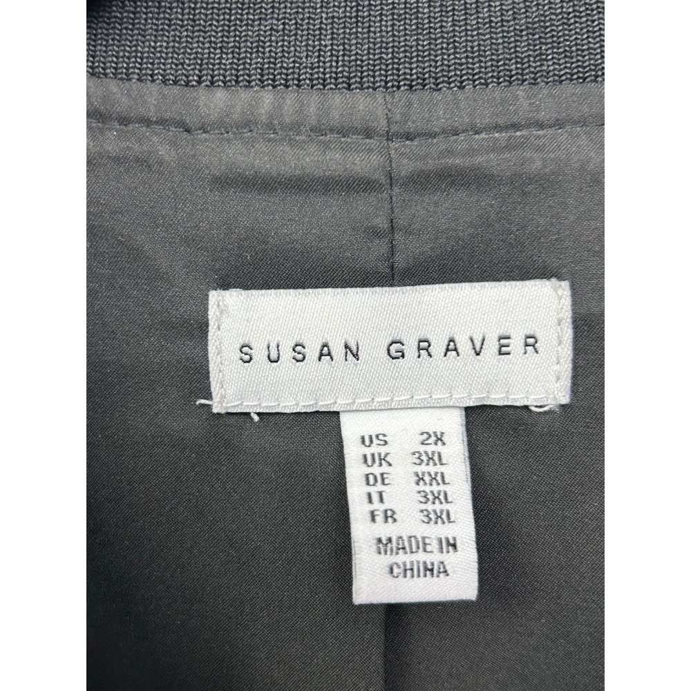 Susan Graver Bomber Jacket Womens 2X Tan Leopard Print Zip Front Animal Pattern - Picture 5 of 9